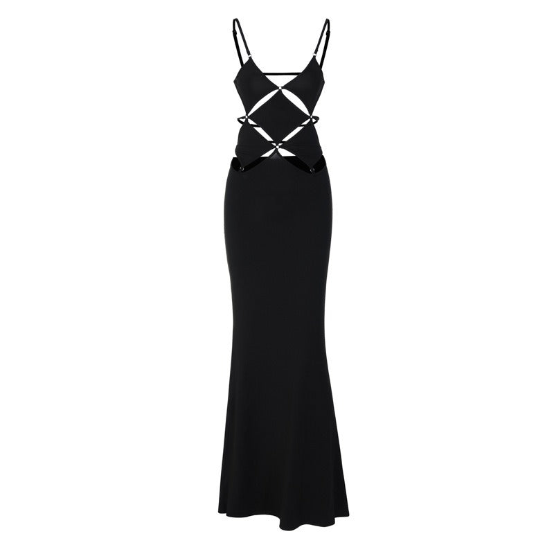 Corina Maxi Cut-out Backless Dress - Black