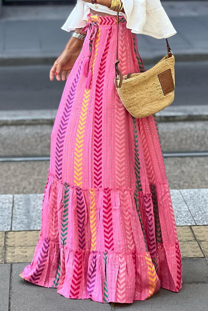 Lo Pink Boho Maxi Skirt