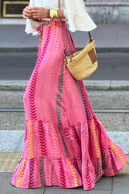 Lo Pink Boho Maxi Skirt